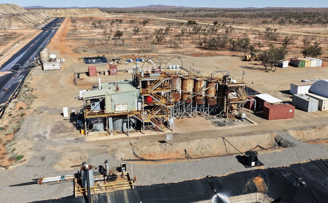 An aerial view shows the White Dam gold project in South Australia.