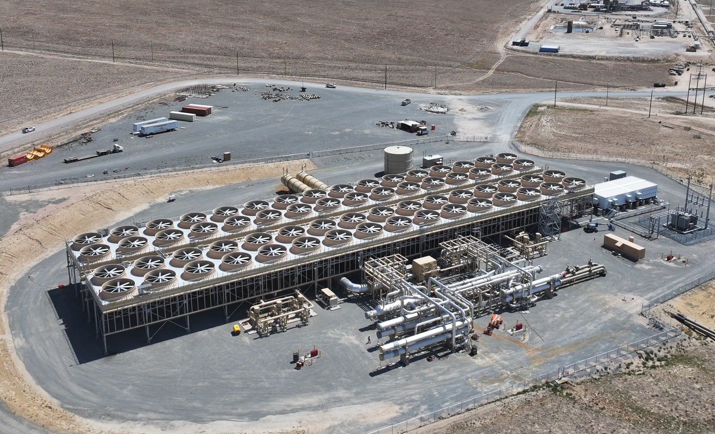 A photograph shows Fervo Energy's Cape Station geothermal development in Utah.