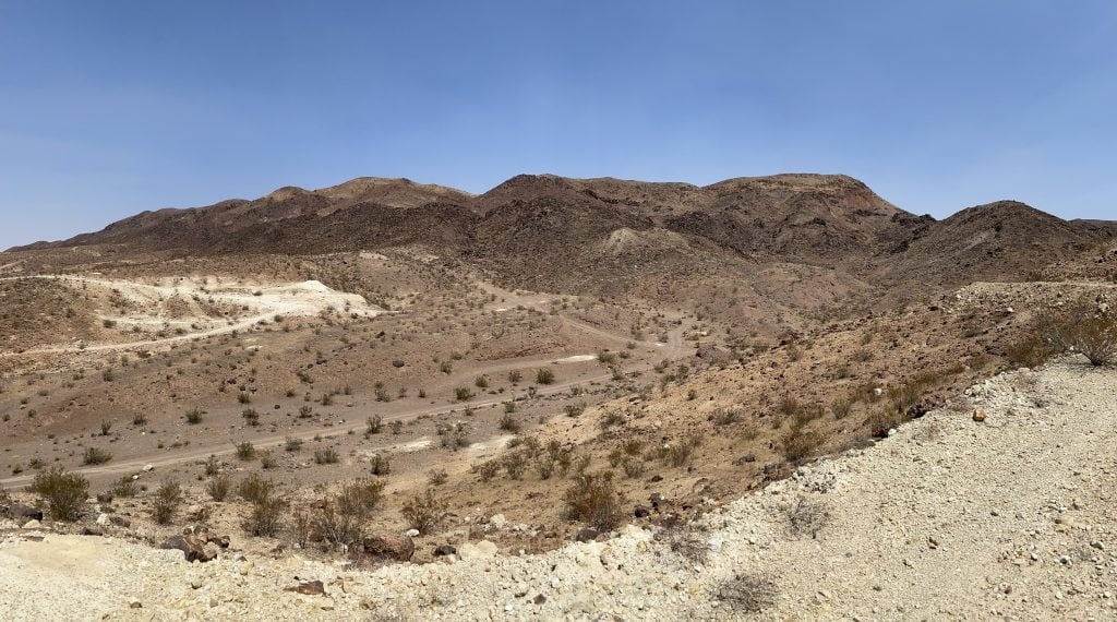 Desert ridges extend across the Langtry property in California.