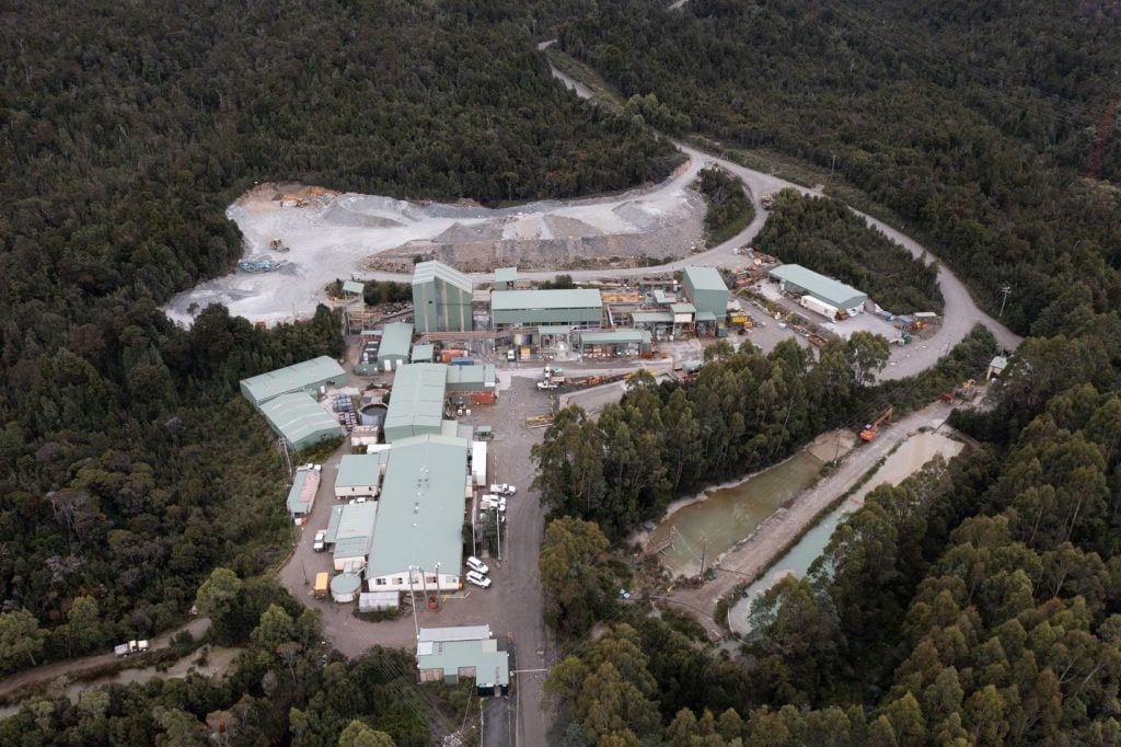 A view of the Henty Gold Mine in Tasmania.