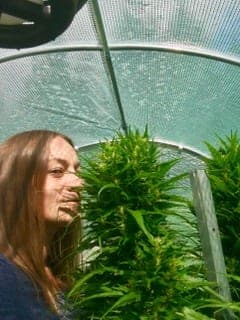 Stephanie deJager and her cannabis plant