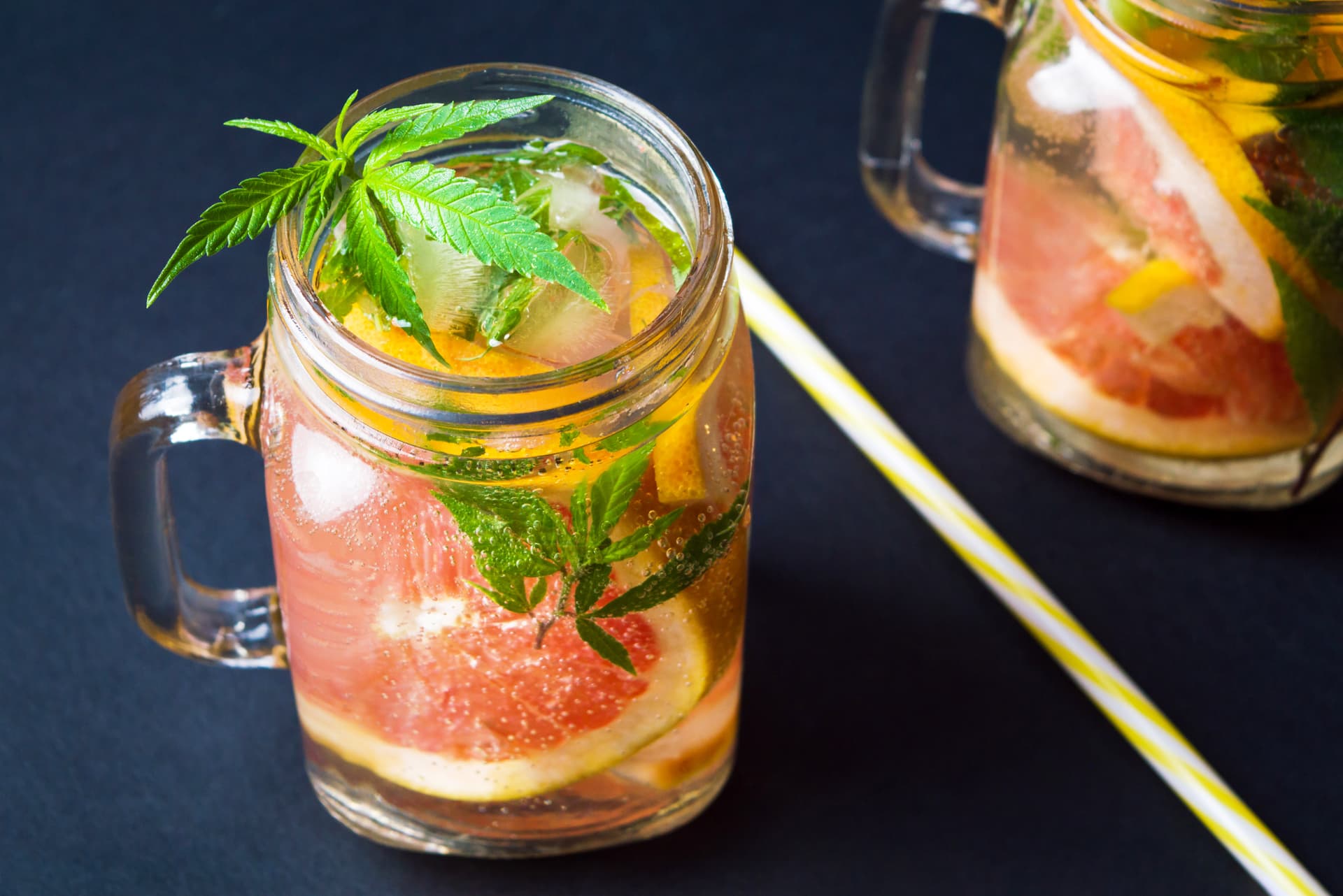 Marijuana infused beverages at a lounge or bar