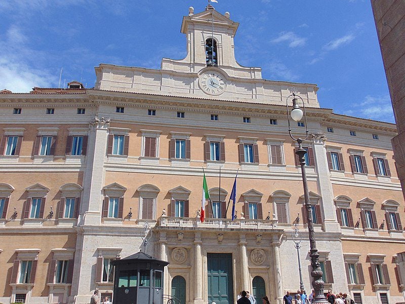 Outside image of Italy's Palazzo Montecitorio