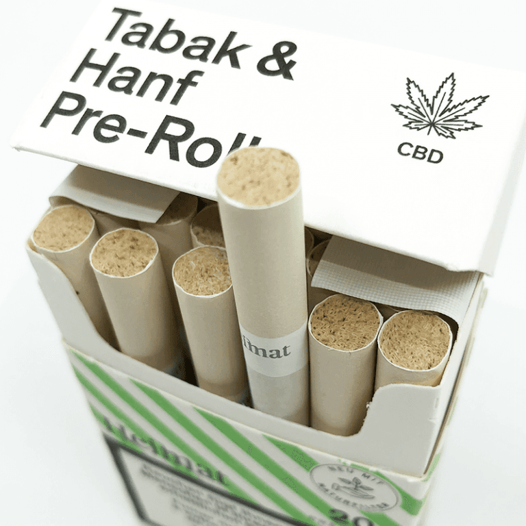 Open box of Heimat's Swiss CBD Cigarettes