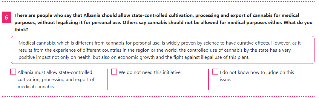 Albania survey on cannabis