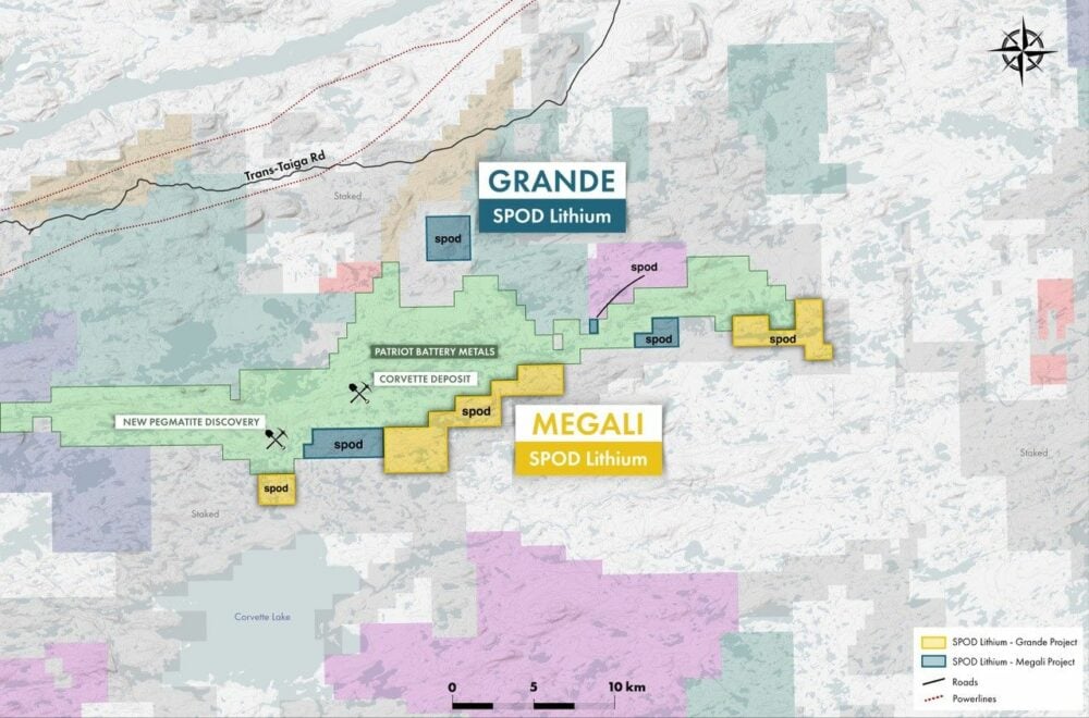 Visible Gold Mines discovers lithium-cesium-tantalum pegmatites on MegaLi lithium project