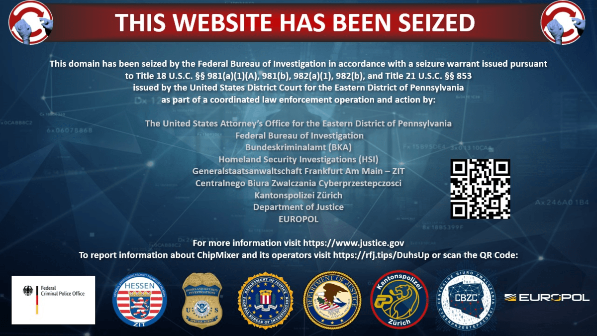Joint European task force takes down darkweb money laundering platform ChipMixer