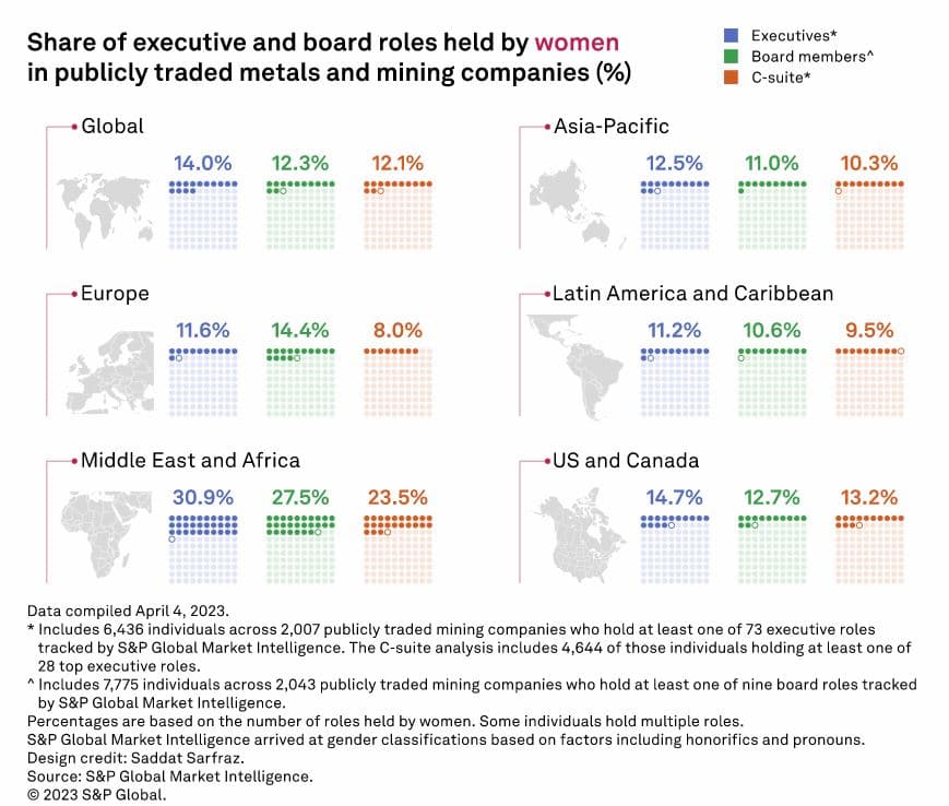 Women are underrepresented in mining industry leadership roles