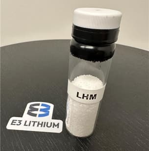 E3 Lithium produces battery grade lithium hydroxide monohydrate