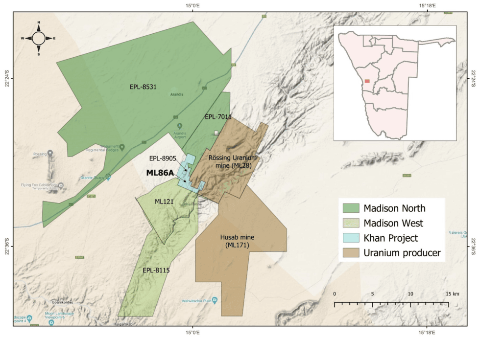 Madison Metals finds high-grade uranium in Namibia