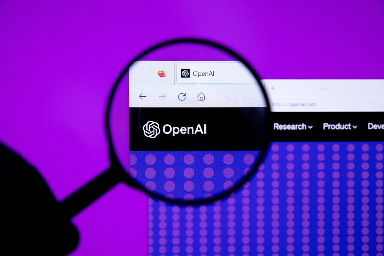 OpenAI logo with magnifying glass by Jernej Furman