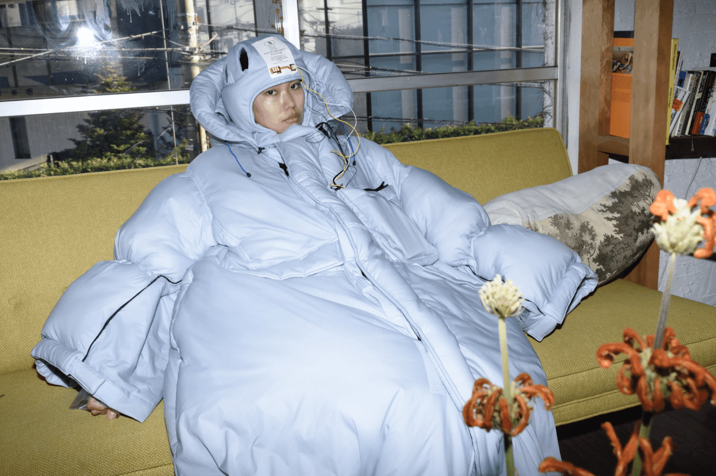 Japanese company creates sleep tech puffer jacket for catching Z's on the move