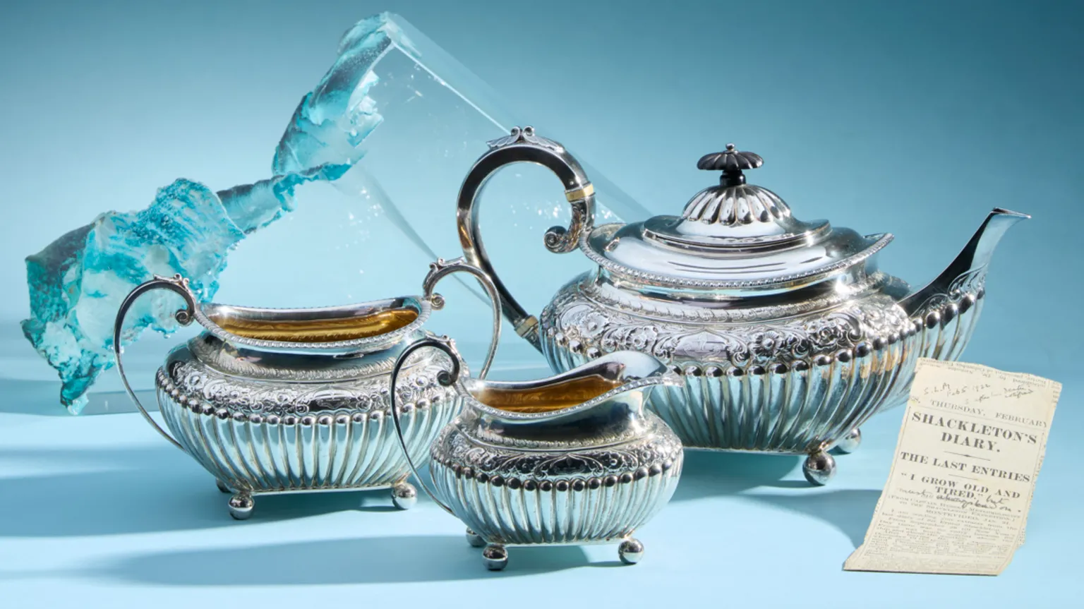 Legendary Irish explorer's silver tea set goes up for auction
