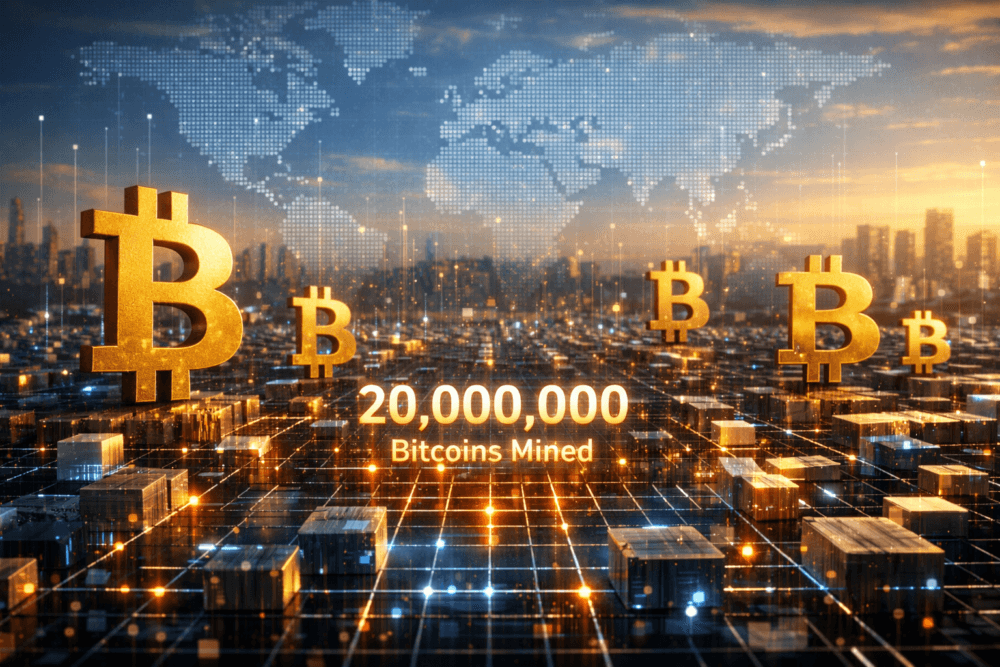 Bitcoin supply passes 20 million milestone with fewer than one million coins left