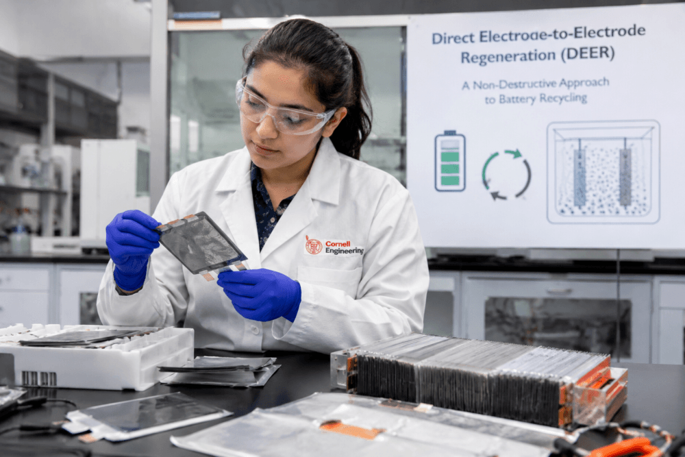Cornell researchers restore EV batteries without shredding them