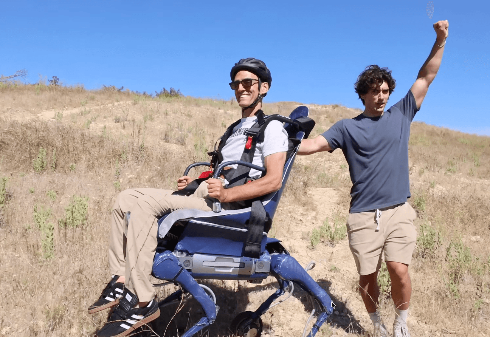 Creative son makes off-road quadruped wheelchair for dad with MS