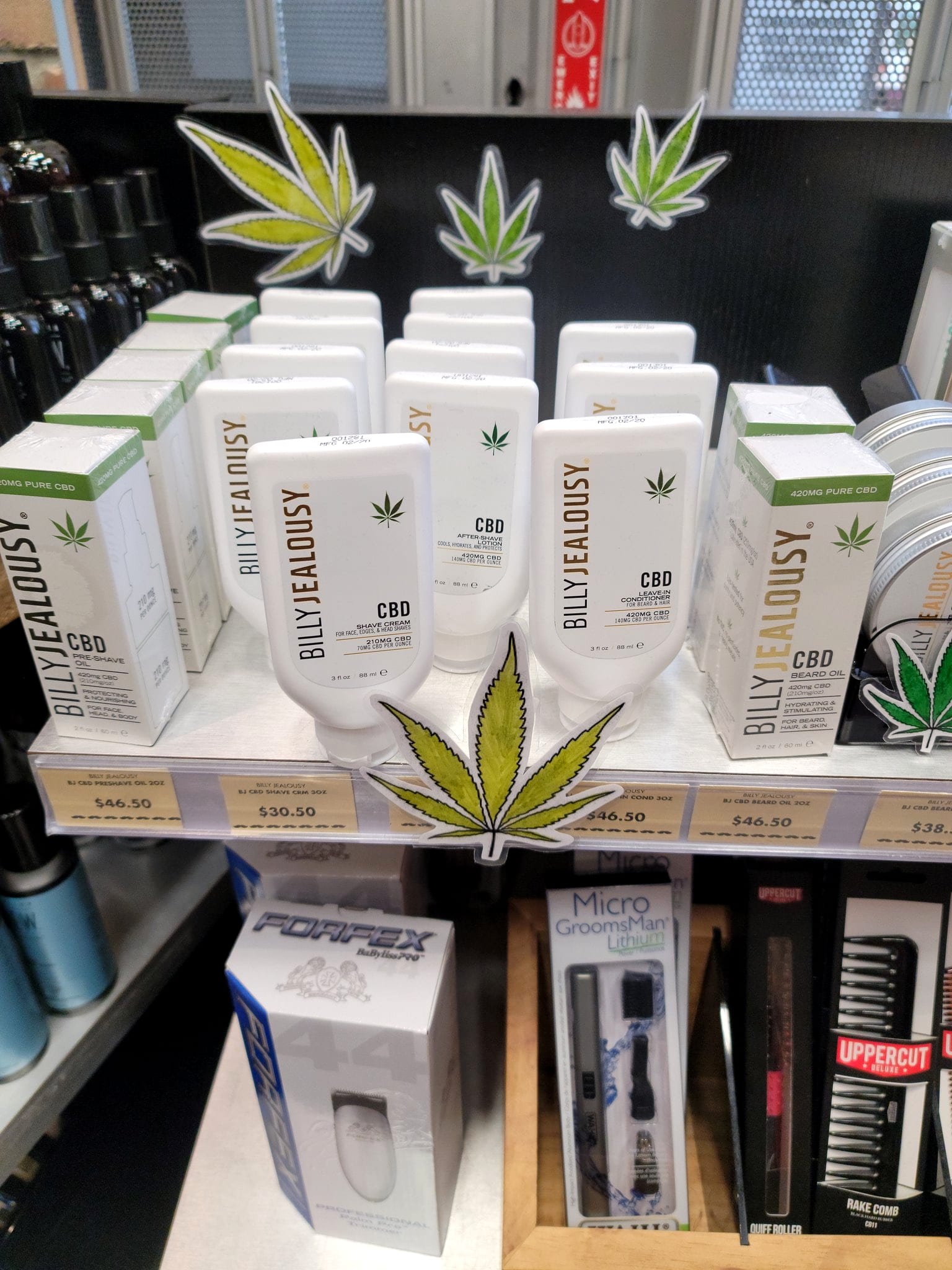 Illict CBD shampoo in plain view — what’s it to you? Tommy Guns shelf