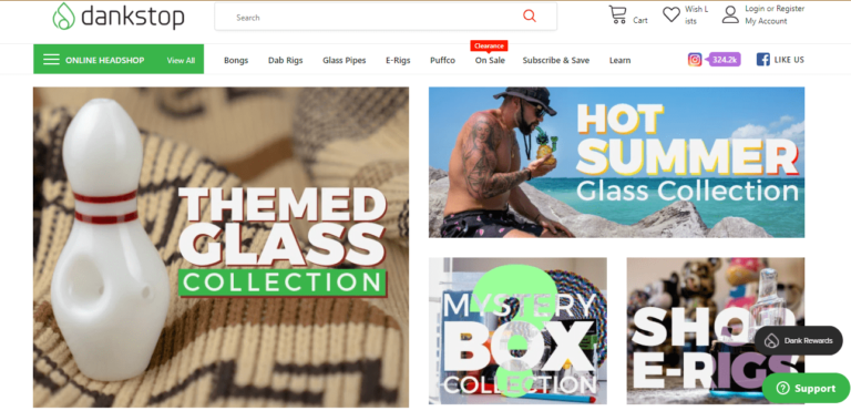 Landing page of DankStop.com, which High Tide has purchased