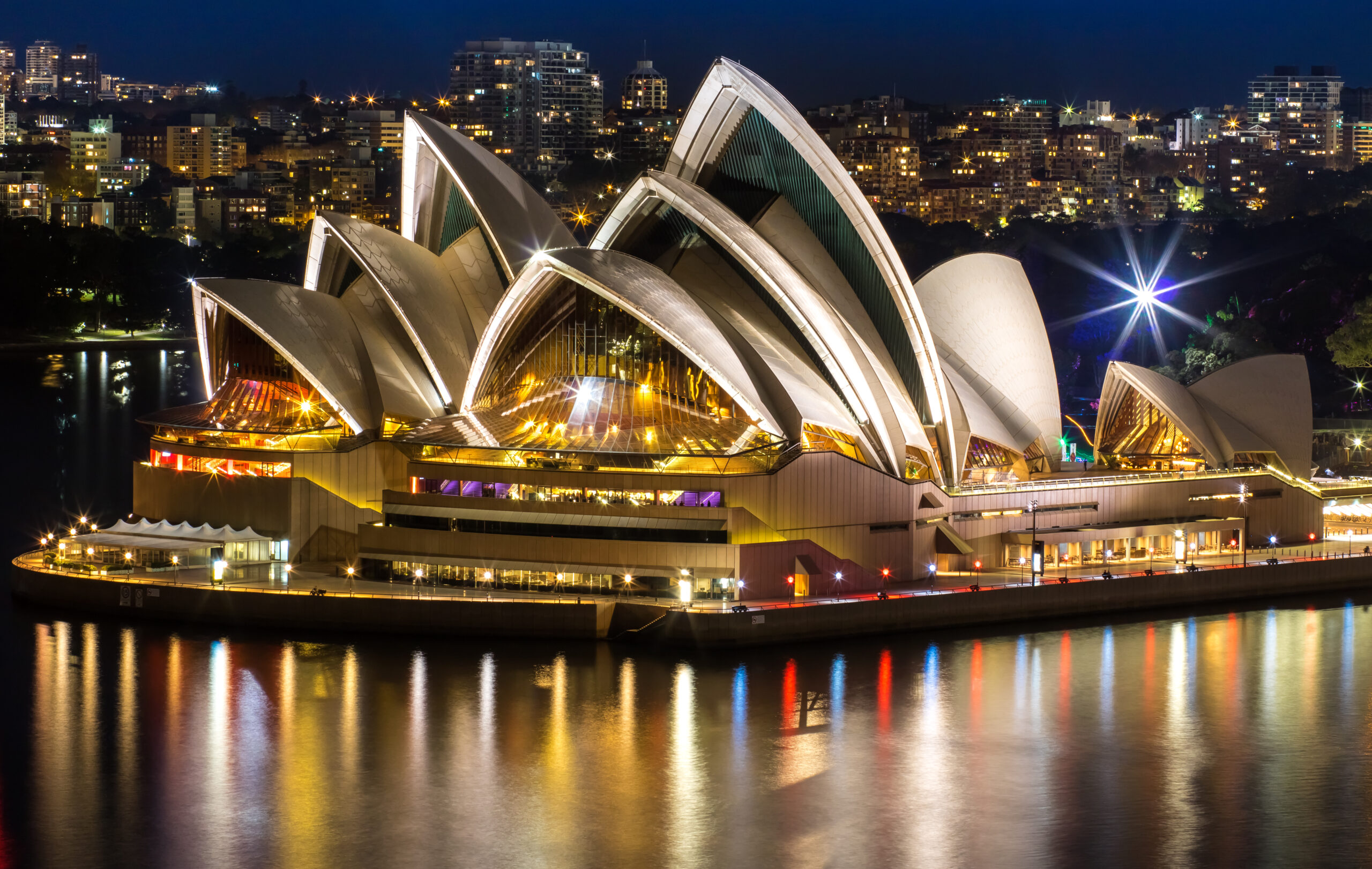 Sydney Opera House in Australia at night