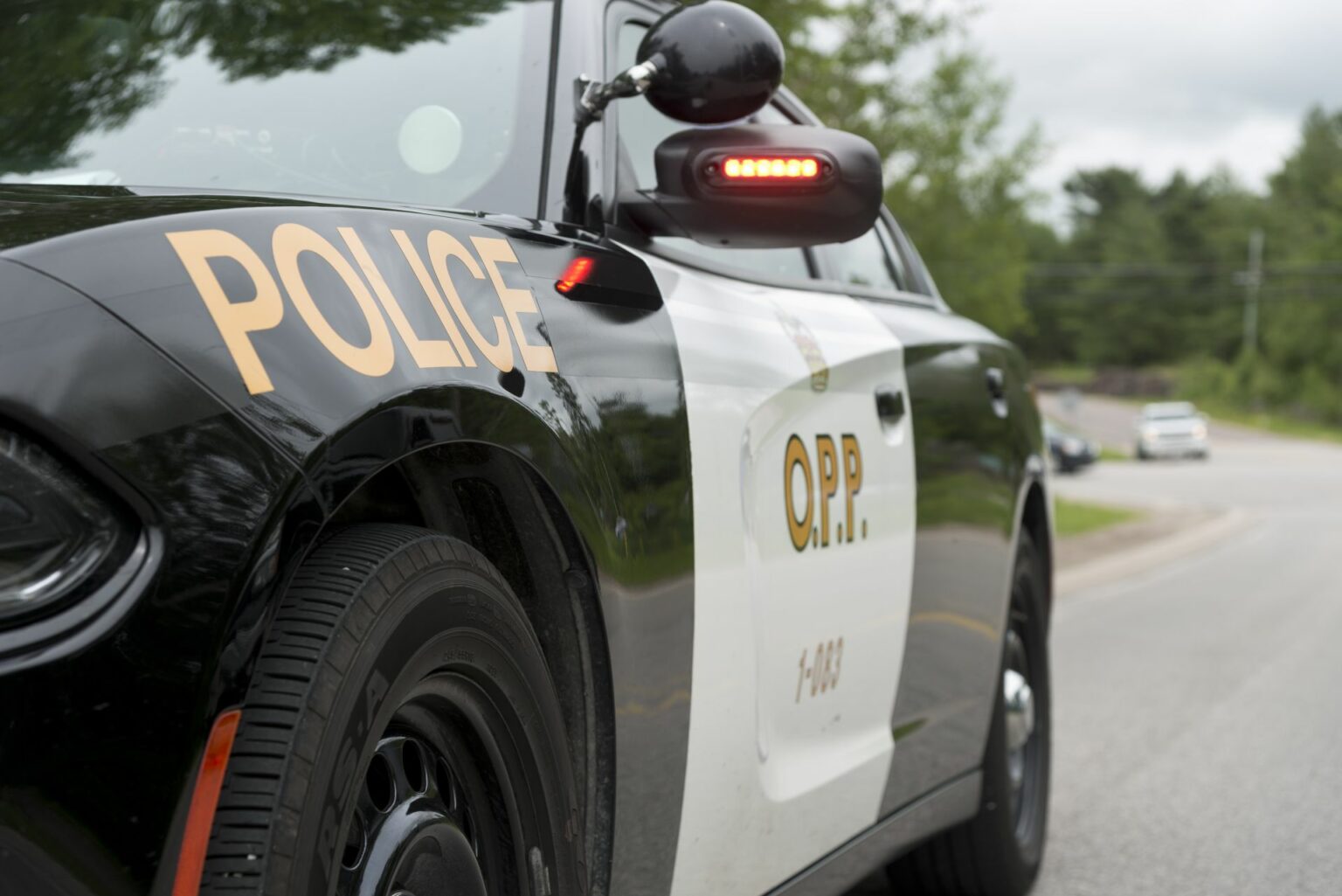 Side view of an Ontario Provincial Police Cruiser