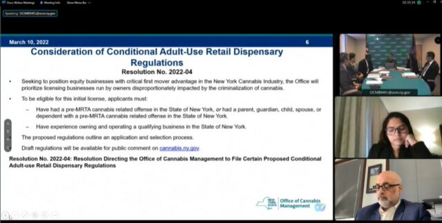 NY Cannabis Control Meeting screenshot