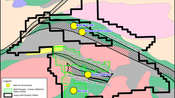 Angus Gold completes earn-in of IAMGOLD's Mishi property