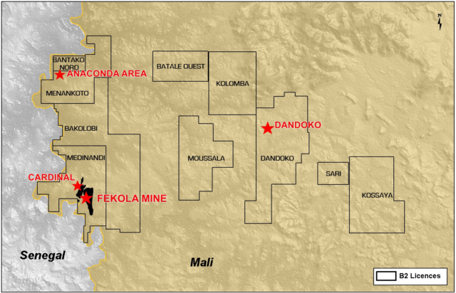 B2Gold increases indicated resources by 80% at Anaconda Area near Mali's Fekola Mine