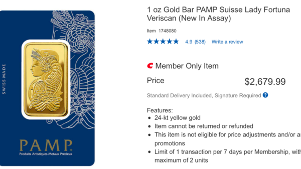 Costco's new 1-oz engraved gold bars are selling out fast