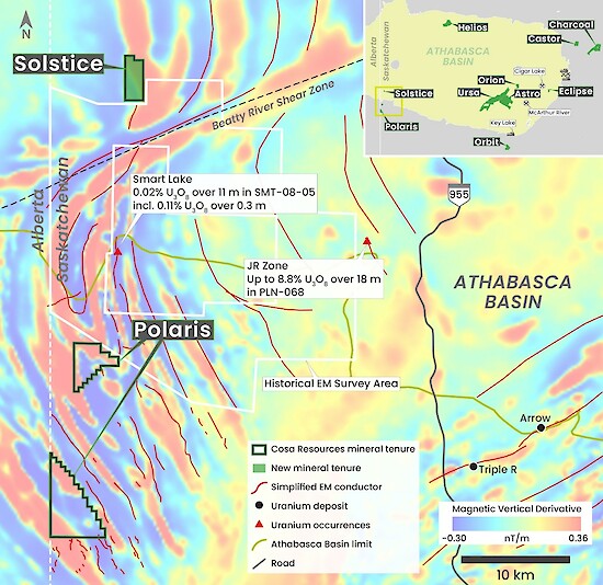 Cosa Resources acquires 628-hectare Athabasca Basin uranium property through staking