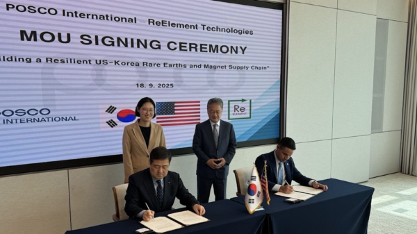 POSCO & ReElement collaborate on rare earth and permanent magnet complex