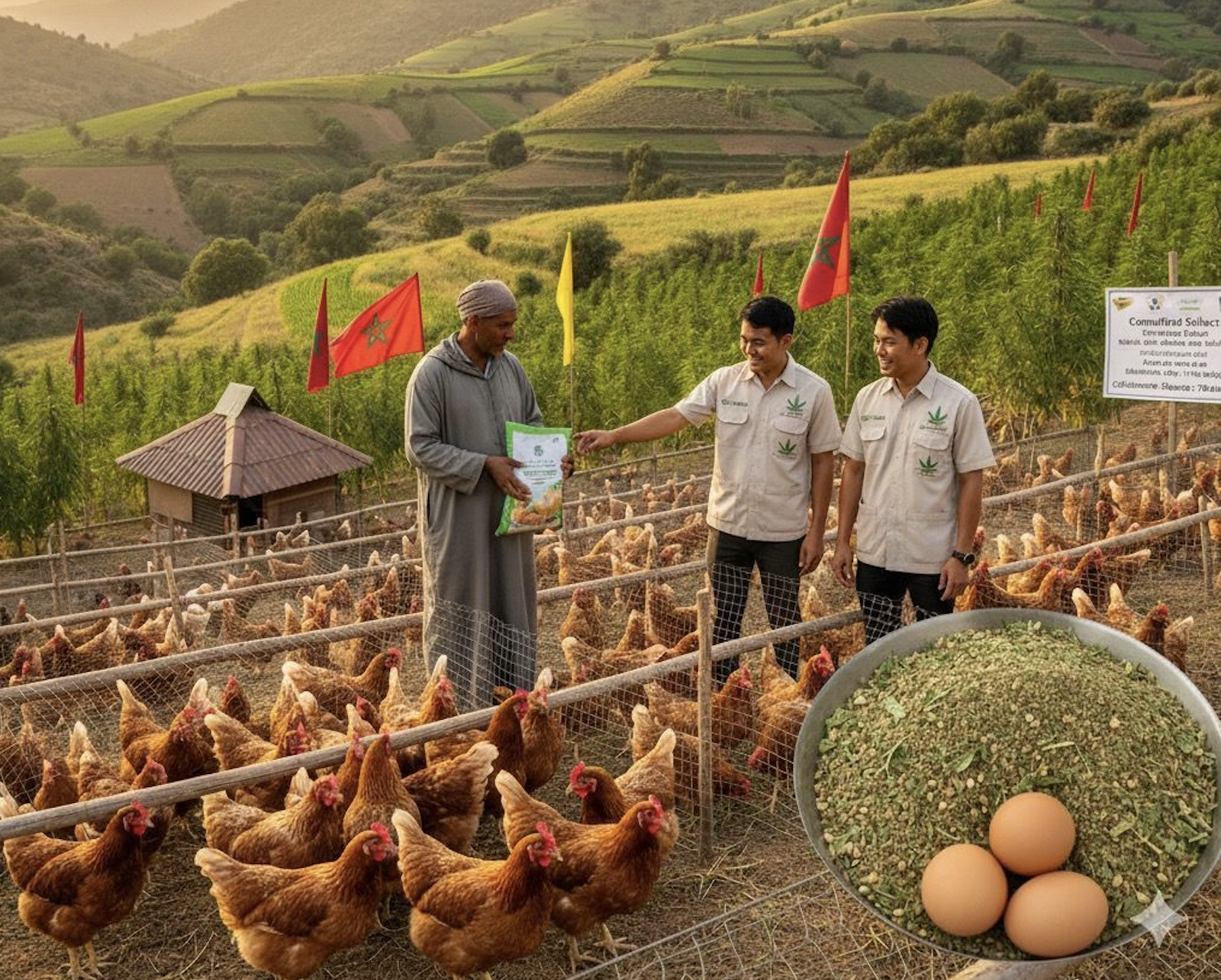 Morocco considers swapping antibiotic poultry feed with cannabis