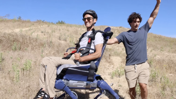 Creative son makes off-road quadruped wheelchair for dad with MS
